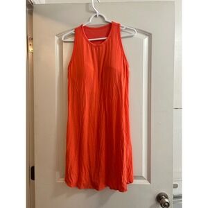 Shebird Orange Sleeveless Athletic Dress with Built-in Bra Size Racerback